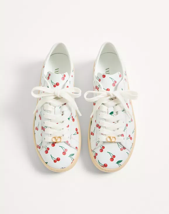 Valentino Royco Sneaker In Nappa Calfskin With Cherryfic Pattern - Image 5